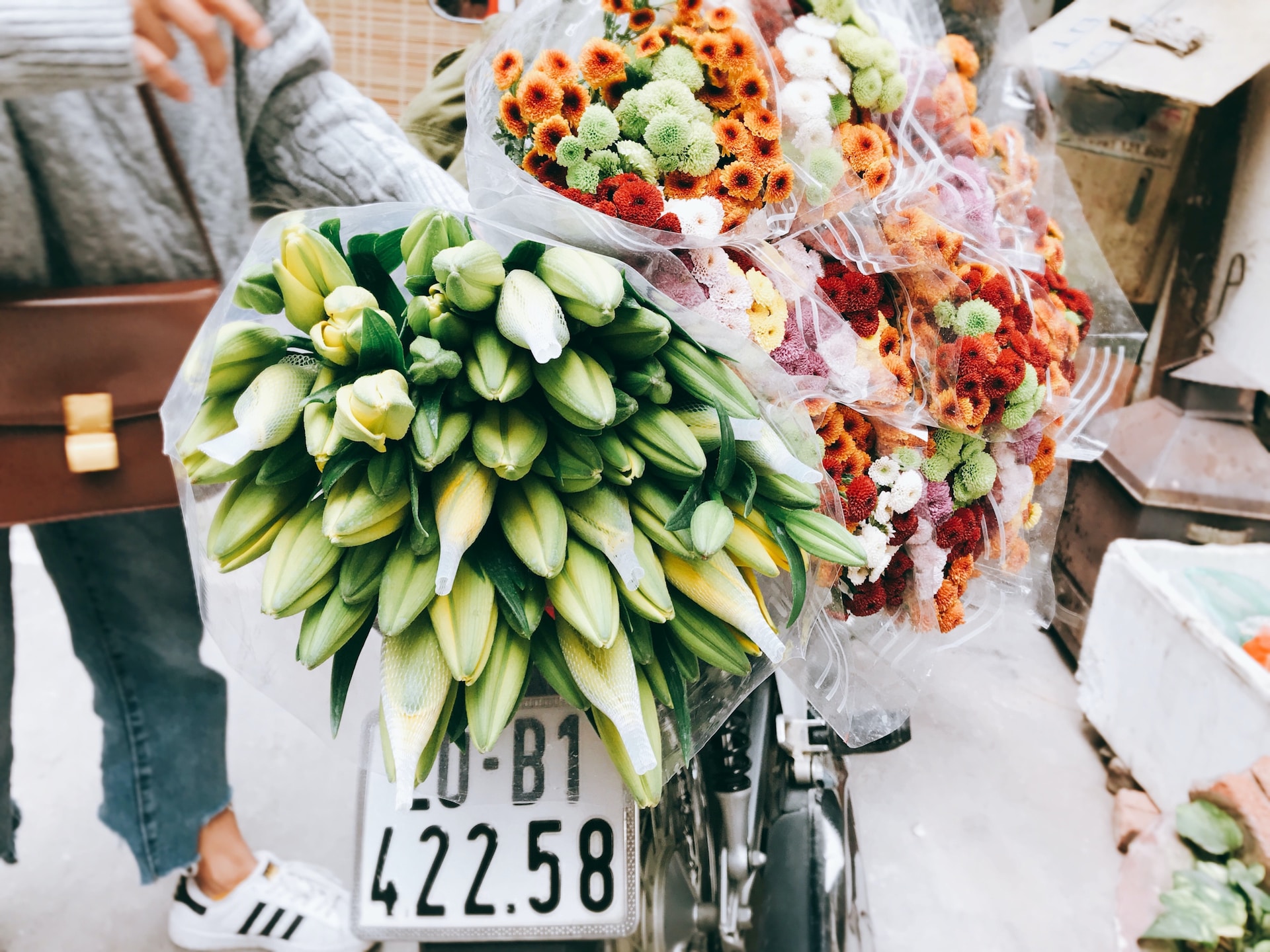 flower delivery on bike