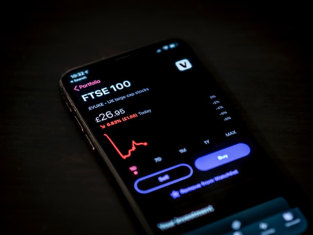 Stock trends on mobile screen