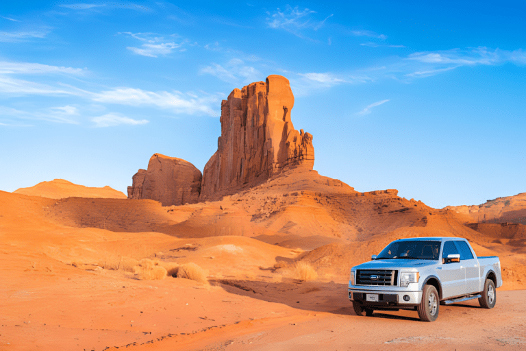 Ford off roading truck in desert