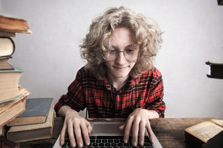Tech Geek using laptop